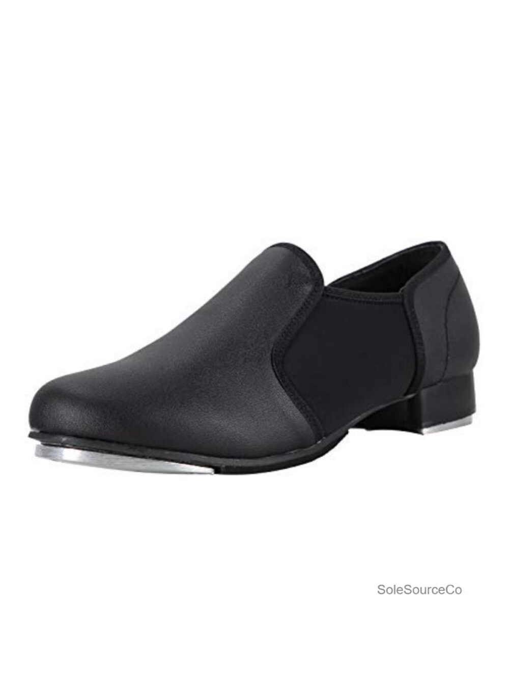 PU Leather Slip On Tap Dance Shoe Unisex Low Heel for Women and Men